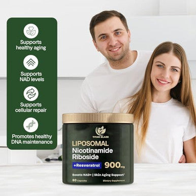 Nad+ Nicotinamide Riboside With Resveratrol & Quercetin Nmn Alternative Premium Anti-Aging Supplement For Energy, Focus, And Cellular Support 80 High-Purity Capsules 900Mg
