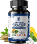 Lukaree 13In1 Lithium Orotate 10Mg With Ashwagandha 300Mg & Ltheanine 100Mg Mood Calm Sleep & Brain Bacopa Ginkgo Biloba Lemon Balm Magnesium Glycinate Zinc D3 B6 Folate B12 120 Vegan Capsules