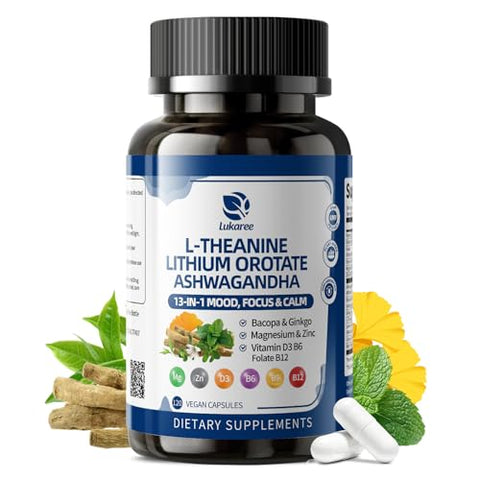 13in1 Lithium Orotate 10mg with Ashwagandha 300mg and LTheanine 100mg –