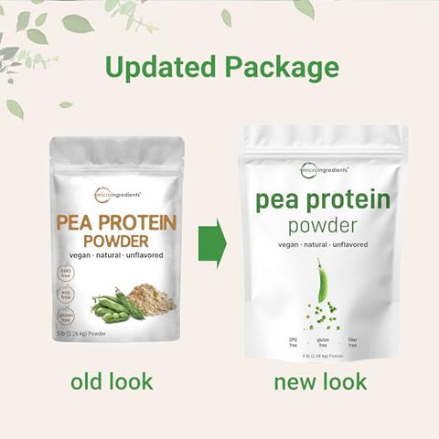 Micro Ingredients North American Grown Pea Protein Powder 5 Pounds Plant Based Unflavored Complete Vegan Protein Source With Bcaas & Eaas 27G Serving Non-Gmo Keto Friendly