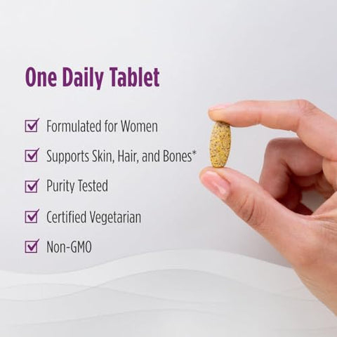 Nordic Naturals Women S Multivitamin One Daily - Skin Hair Energy & Bone Support - Immunity Supplement - 20 Essential Nutrients - 30 Tablets 30 Servings