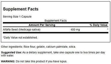 Swanson Full Spectrum Alfalfa Seed 400 Milligrams 60 Capsules