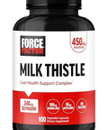 Force Factor Milk Thistle Liver Support Formula With Dandelion Root And Artichoke 300Mg Silymarin Milk Thistle Supplement For Liver Health And Liver Detox 100 Vegetable Capsules