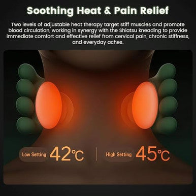 Dexmary Shiatsu Neck Massager With Heat 4D Kneading & Deep Tissue Massage For Neck And Back Portable Wireless Massager For Shoulder Pain Relief At Home Office And Car