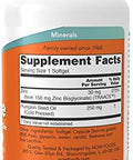 Now Foods Supplements, Zinc Glycinate With 250 Mg Pumpkin Seed Oil, Supports Prostate Health, 120 Softgels (Packaging May Vary)