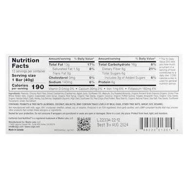 California Gold Nutrition Foods Cranberry & Almond Chewy Granola Bars 12 Bars 1.4 Oz (40 G) Each
