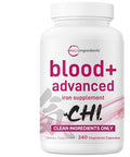 Micro Ingredients Blood Advanced Iron Supplement 240 Veggie Capsules 14-In-1 Iron Bisglycinate With Folate Vitamins B C Chelated Iron Complex With Botanical Blend Non-Gmo