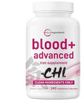 Micro Ingredients Blood Advanced Iron Supplement 240 Veggie Capsules 14-In-1 Iron Bisglycinate With Folate Vitamins B C Chelated Iron Complex With Botanical Blend Non-Gmo