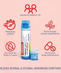 Boiron Hemcalm On The Go Travel Essential For Hemorrhoid Relief Of Pain Itching Swelling Or Discomfort 2 Count (160 Pellets)