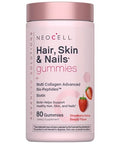 Neocell Hair Skin And Nails Gummies 80 Count With Multi Collagen Advanced Bio-Peptides Plus Vitamin C And Biotin For Women And Men