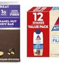 Atkins Endulge Caramel Nut Chew Bar Dessert Favorite 1G Sugar & Milk Chocolate Delight Protein Shake 15G Protein Low Glycemic 2G Net Carb 1G Sugar Keto Friendly 12 Count