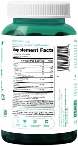 Goli Zero Sugar Pre Post Probiotic Gummies. World'S First 3-In-1 Gluten- Vegan Non-Gmo And Gelatin-. (1)