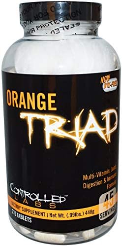 CONTROLLED LABS Overall Health Bundle 45 Servings Orange Triad 120 Count Orange Oximega Fish Oil Muscle Building and Recovery Supplement for Men and Women
