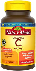 Nature Made Chewable Vitamin C 500 Mg Tablets 60 Count To Help Support The Immune System (Pack Of 3)