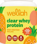 Wellah Clear Whey Protein Isolate Powder (Peach Pineapple) 30 Servings - 20G Of Protein 100 Calories Sweetened With Stevia