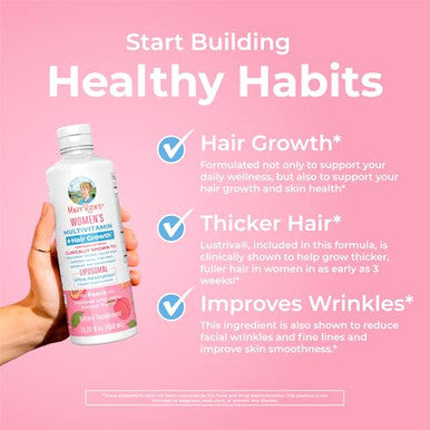 Maryruth'S Women'S Multivitamin Hair Growth Liposomal (Peach) & Liquid Nighttime Multimineral (Coconut 15Oz) Clean Label Project Verified Vegan Beauty Bedtime Routine & Overall Health
