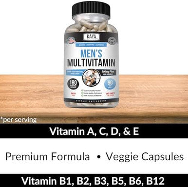 Kaya Naturals Multivitamin For Men - Men'S Prostate Multivitamin - Multi Mineral Daily Supplement - Pills For Men - Supports Healthy Prostate - Vitaminas Para Hombres - 60 Veggie Capsules