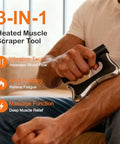 Masiketec Heated Muscle Scraper Tool electric Fascia Knife Massager Heating And Vibration Muscle Scraper Tool Body Gua Sha Massage Tool Fascia Tool Massage Tools For Deep Tissue(Black)
