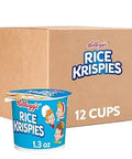 Kellogg's Rice Krispies Breakfast Cereal Cups, Kids Snacks, Cereal Cup to Go, Original, 15.6oz Case (12 Cups)