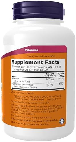 Now Foods Supplements Magnesium Ascorbate Powder Buffered Antioxidant Protection 8Ounce