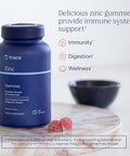 Trace Minerals Zinc Chewable Gummies Natural Immune Support Booster for Adults and Kids Vegan Gluten Free NonGMO Elderberry Flavor 30mg of Servings 1 Pack