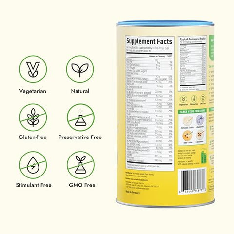 Almased Meal Shakes For Weight Loss Protein Powder Starter Kit (Almond Vanilla Flavor 2 Cans Of 17.6 Oz + Shaker Bottle + Scoop)
