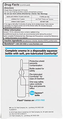 Fleet Laxative Saline Enema For Adult Constipation 4.5 Fl Oz 2 Bottles (5 Pack)