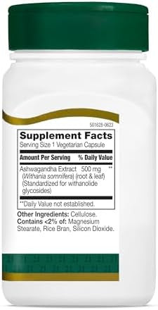 21St Century Healthcare Ashwagandha Extract 500 Mg 60 Capsules
