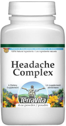 Terravita Headache Complex Powder - Feverfew And White Willow Bark (4 Oz, Zin: 512935) - 2 Pack