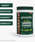Greens First Original Greens Powder 49 Superfoods Organic Fruits & Veggies Prebiotics Probiotics Digestive Enzymes Antioxidant Smoothie Dairy Vegan Nongmo (Chocolate 60 Servings)