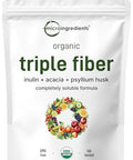 Micro Ingredients Organic Triple Fiber Powder 2Lb Natural Prebiotic To Support Digestive & Gut Health Soluble Easily Digestible Unflavored Vegan