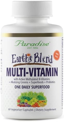 Paradise Herbs Earth'S Blend Women'S Once Daily Multivitamin With Iron 60 Capsules & Earth'S Blend Magnesium 90 Capsules Bundle