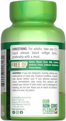 Nature'S Truth Zinc 50Mg With Vitamin C 200 Liquid Softgels Non-Gmo & Gluten Supplement