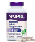 Natrol Triple Magnesium Complex Supplement Glycinate Citrate & Taurate 200Mg High Absorption Support Whole Body Wellness 60 Capsules