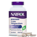 Natrol Triple Magnesium Complex Supplement Glycinate Citrate & Taurate 200Mg High Absorption Support Whole Body Wellness 60 Capsules