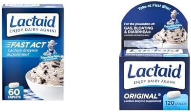 Lactaid Fast Act Lactose Intolerance Caplets With Lactase Enzyme Dairy Relief From Gas Bloating & Diarrhea 9000 Fcc Lactose Intolerance Pills 96 Individual Travel Onthego Packs (96 X 1 Ct)