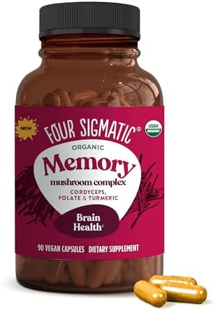Four Sigmatic Focus Capsules Lion'S Mane Supplement Capsules Brain Boosting Complex With Ashwagandha Bacopa Monnieri & Rhodiola Vegan Nootropic Adaptogen & Mushroom Supplement 30 Servings