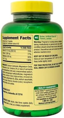 Calcium Magnesium Zinc with Vitamin D3 ÃƒÂ¢Ã¢â€šÂ¬Ã¢â‚¬Å“ Daily Mineral Supplement, 600 mg Calcium, 250 Caplets + STS Sticker