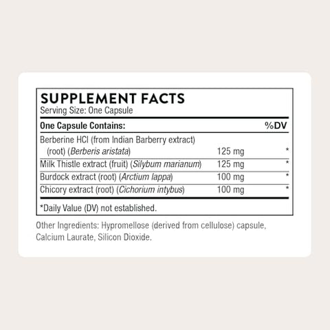 Thorne - Liver Cleanse - Milk Thistle & Berberine Supplement With Burdock & Chicory Extracts - Herbal Blend Supports The Liver S Natural Detoxification Function - Third-Party Certified 60 Capsules