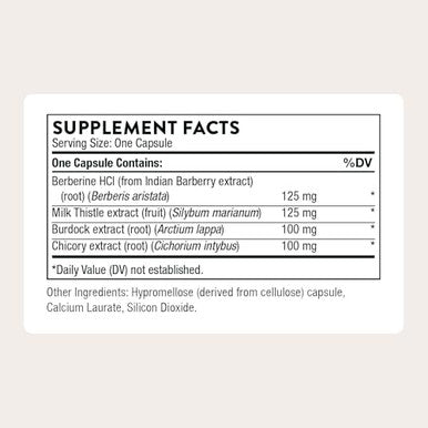 Thorne - Liver Cleanse - Milk Thistle & Berberine Supplement With Burdock & Chicory Extracts - Herbal Blend Supports The Liver S Natural Detoxification Function - Third-Party Certified 60 Capsules