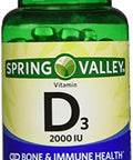 Spring Valley twin pack vitamin d3 2000I.U. Immune Health/Bone Health 200 so...