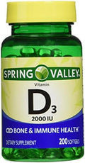 Spring Valley twin pack vitamin d3 2000I.U. Immune Health/Bone Health 200 so...