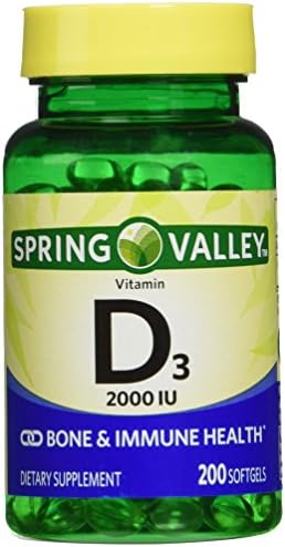 Spring Valley twin pack vitamin d3 2000I.U. Immune Health/Bone Health 200 so...