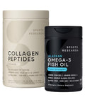 Sports Research Triple Strength Omega 3 Fish Oil 1250Mg Burpless Supplement With Omega3S Epa & Dha Non-Gmo Gluten Free And Collagen Peptides For All Genders Hydrolyzed Type 1 & 3 Powder Protein