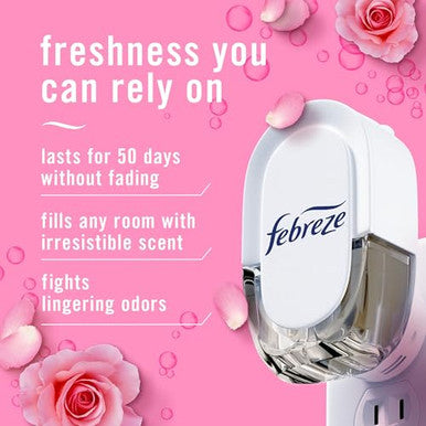 Febreze Plug In Air Freshener Odor-Fighting Scented Oil Refill Air Fresheners For Home And Bathroom And Kitchen Long Lasting For Strong Odors Romance & Desire Scent 0.87Oz Refills 2 Count