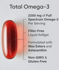 Sports Research Total Omega-3 Fish Oil 2200Mg - Made From Antarctic Krill W/Astaxanthin Wild Sockeye Salmon & Alaska Pollock - 960Mg Of Epa & Dha 120 Softgels