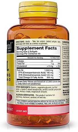 Mason Natural Omega3 Fish Oil 45Day Supply 1000Mg With Epa And Dha For Joint Support 90 Softgels (Pack Of 3)