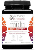 Youtheory High Potency Multi Glp-1 Support High Absorption Multivitamins For Immune Support and Bone Health Gentle On Stomach Vitamin D, C, Iron and More 150 Vegetarian Capsules