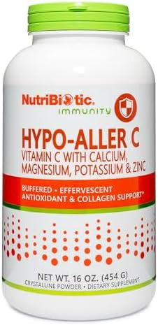 Nutribiotic - Hypo-Aller C Powder Vitamin C & Minerals 16 Oz 1300 Mg Vitamin C For Antioxidant & Collagen Support Buffered With Calcium Magnesium Zinc & Potassium Gluten & Gmo