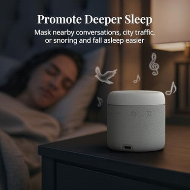 Anjank White Noise Sound Machine With Wireless Charger Stand 20 Soothing Sleep Sounds 32-Levels Volume Auto-Off Timer Magnetic Charging For Iphone White Noise Machine For Adults Home Travel
